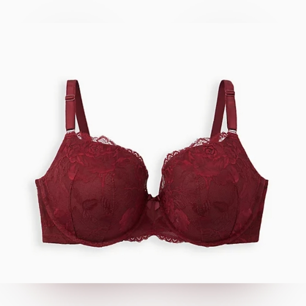 Red lace 360 push up bra